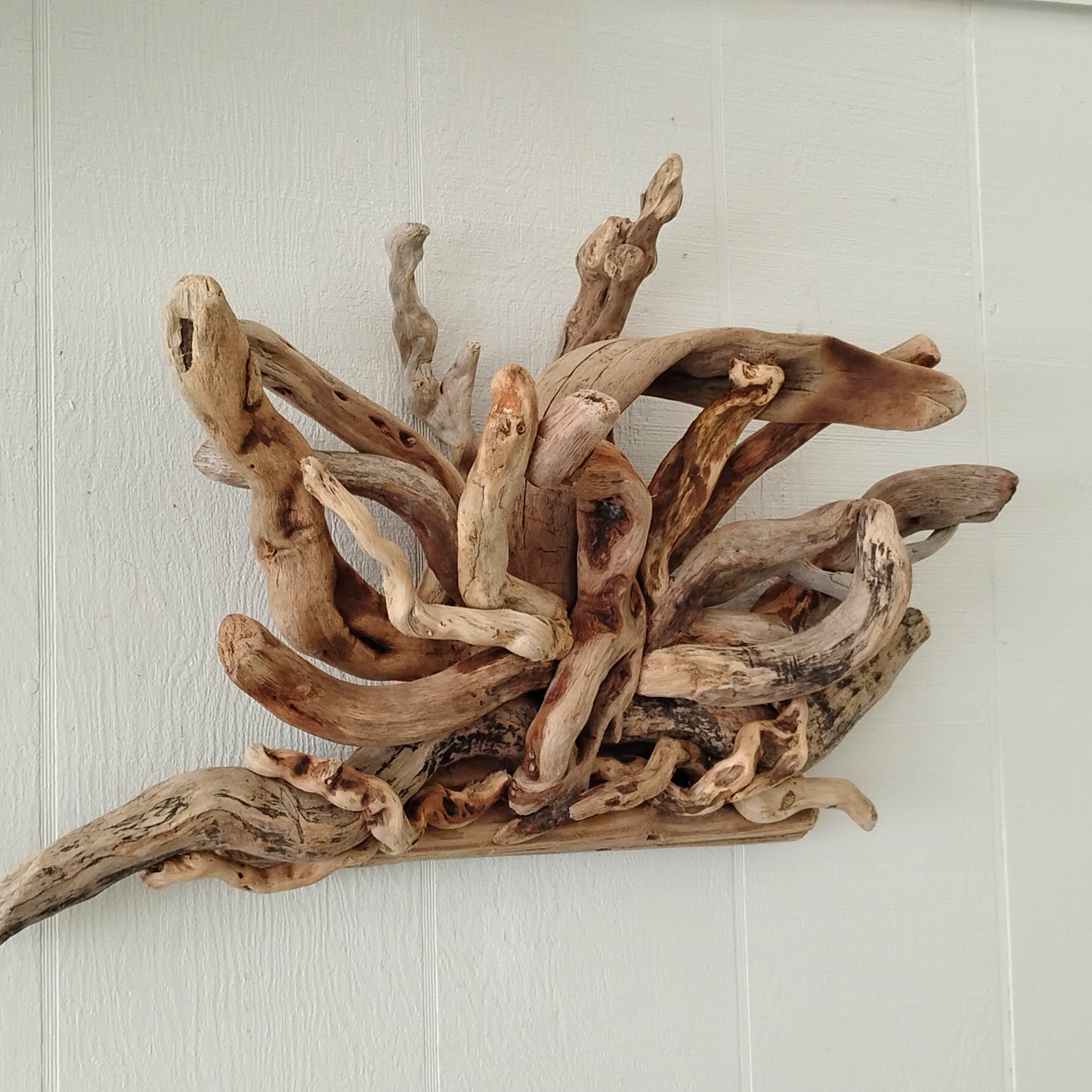 Large Driftwood Starburst Sculpture Natural Rustic Wood Wall Decor