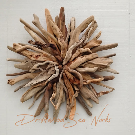 Natural Driftwood Art Starburst Wall Hanging