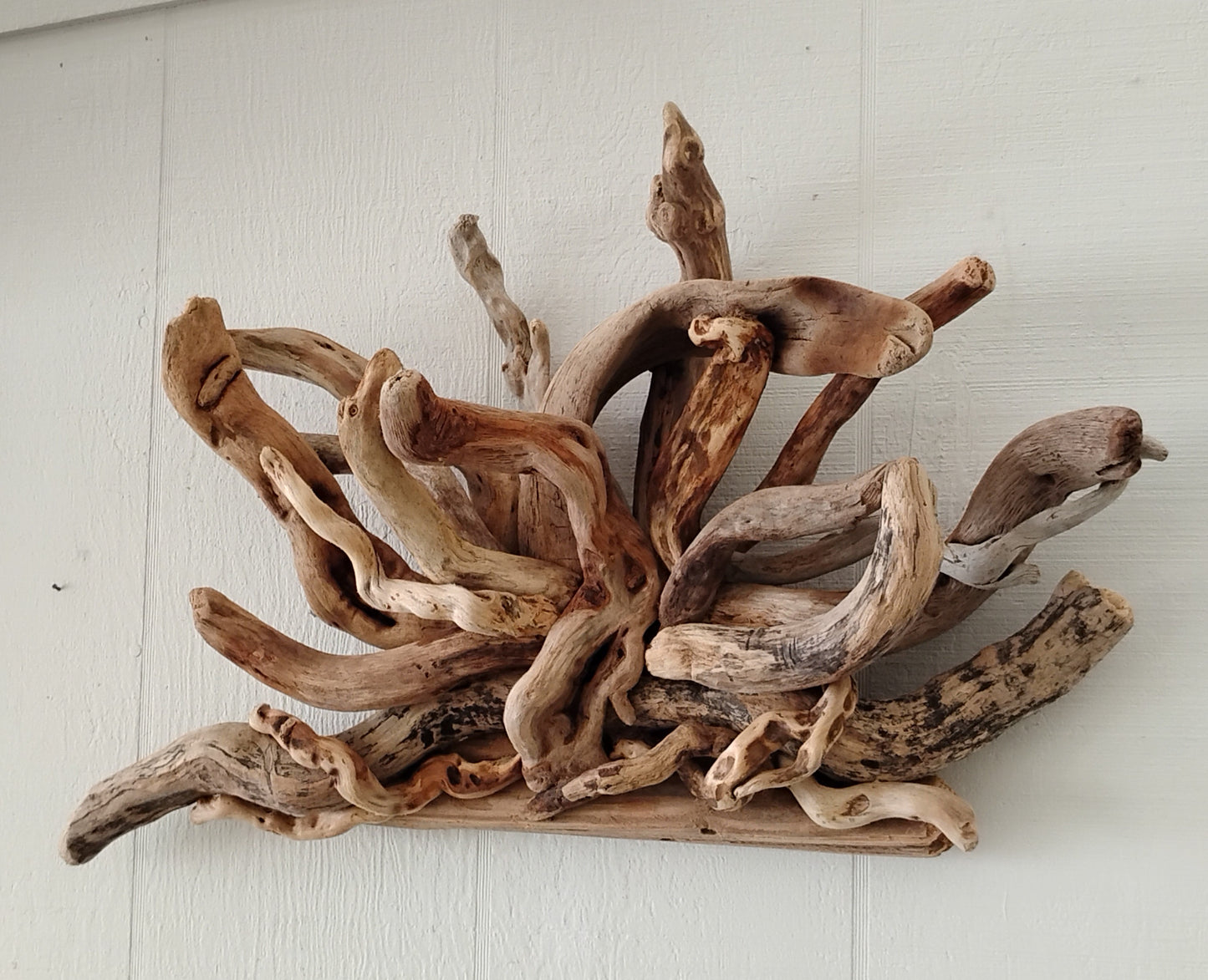 Large Driftwood Starburst Sculpture Natural Rustic Wood Wall Decor