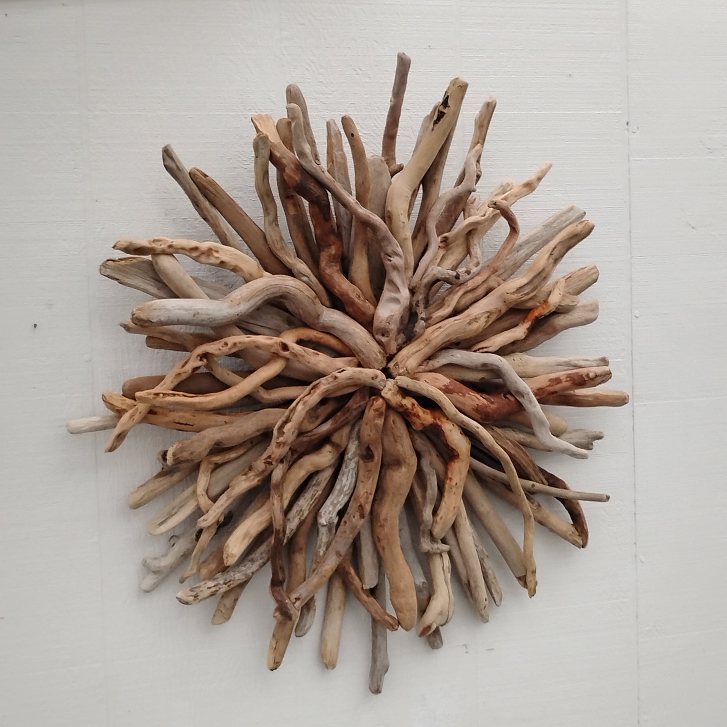 Driftwood Art Starburst Round Sculpture Rustic Room Wall Art