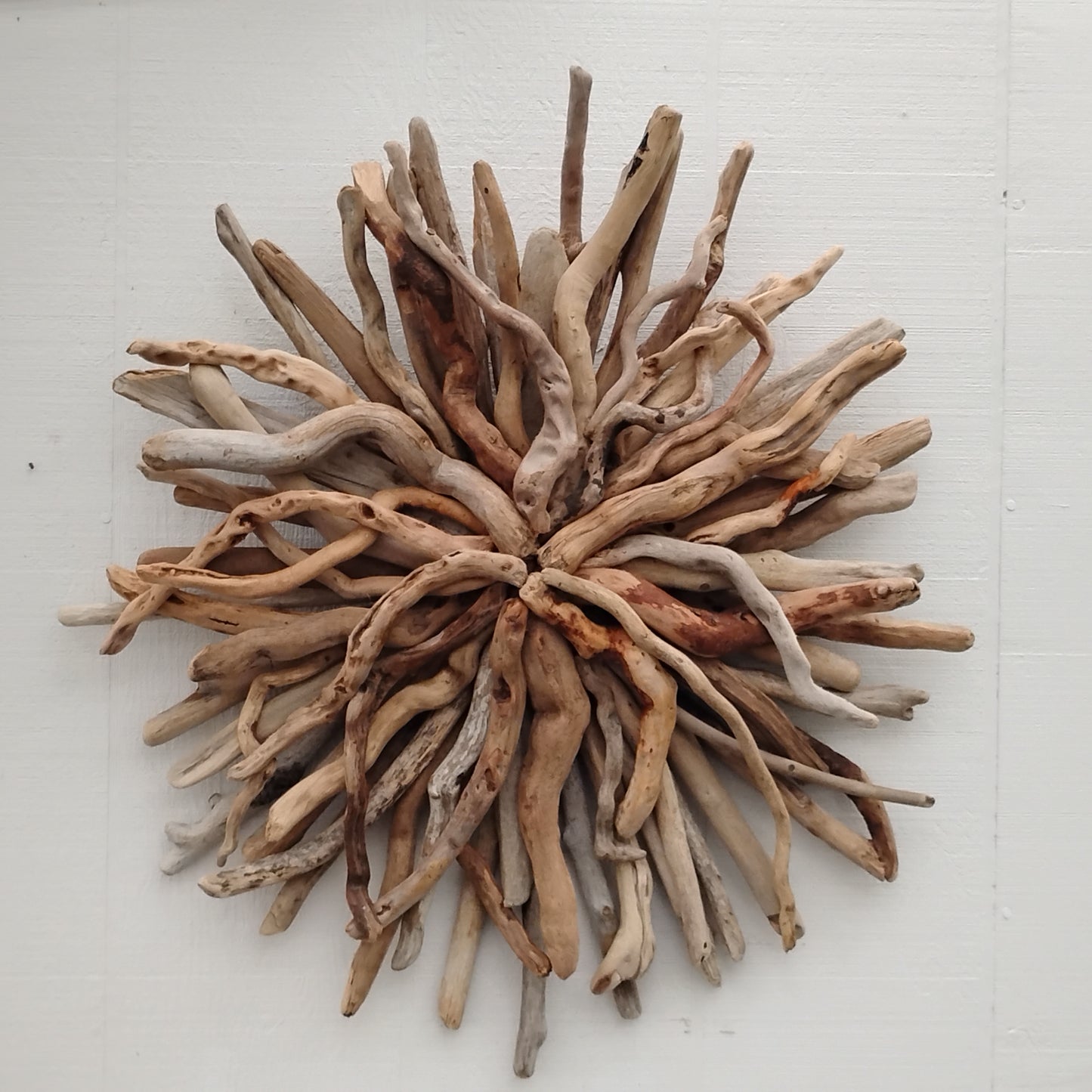 Driftwood Art Starburst Round Sculpture Rustic Room Wall Art