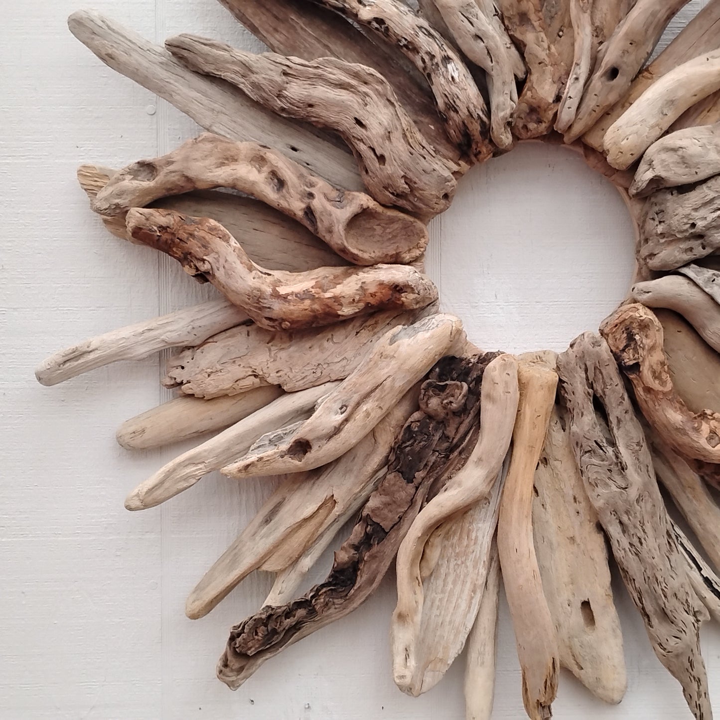 Large 30" Driftwood Wreath Modern Driftwood Mantel Decor
