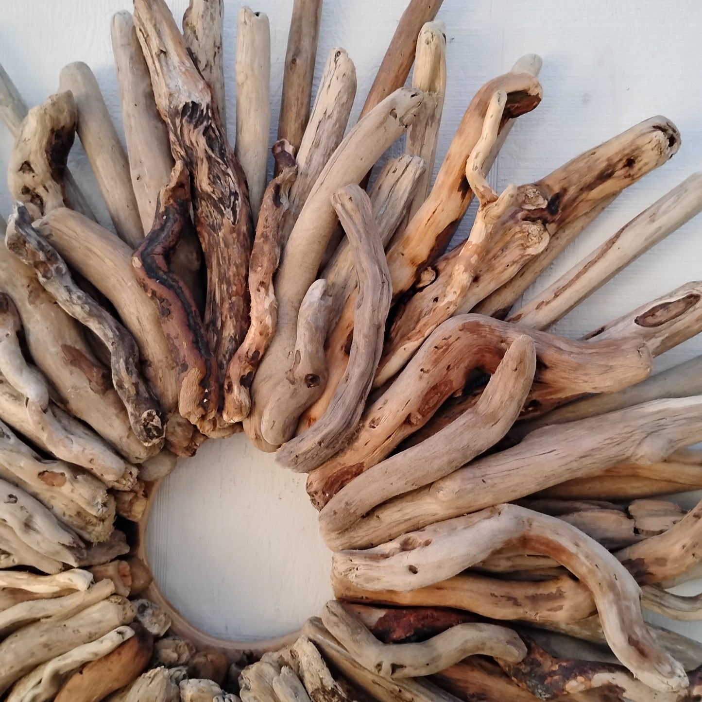 Large 30" Driftwood Wreath Modern Driftwood Mantel Decor
