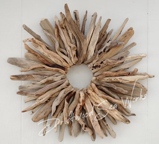 Large Driftwood Wreath Oregon Made Handcrafted Beach Cottage Wall Art