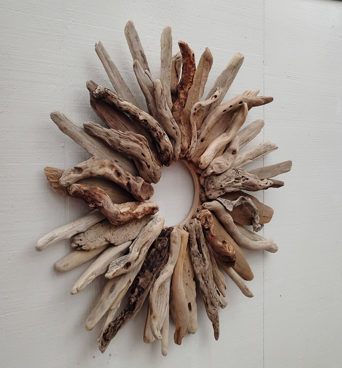 Large 30" Driftwood Wreath Modern Driftwood Mantel Decor