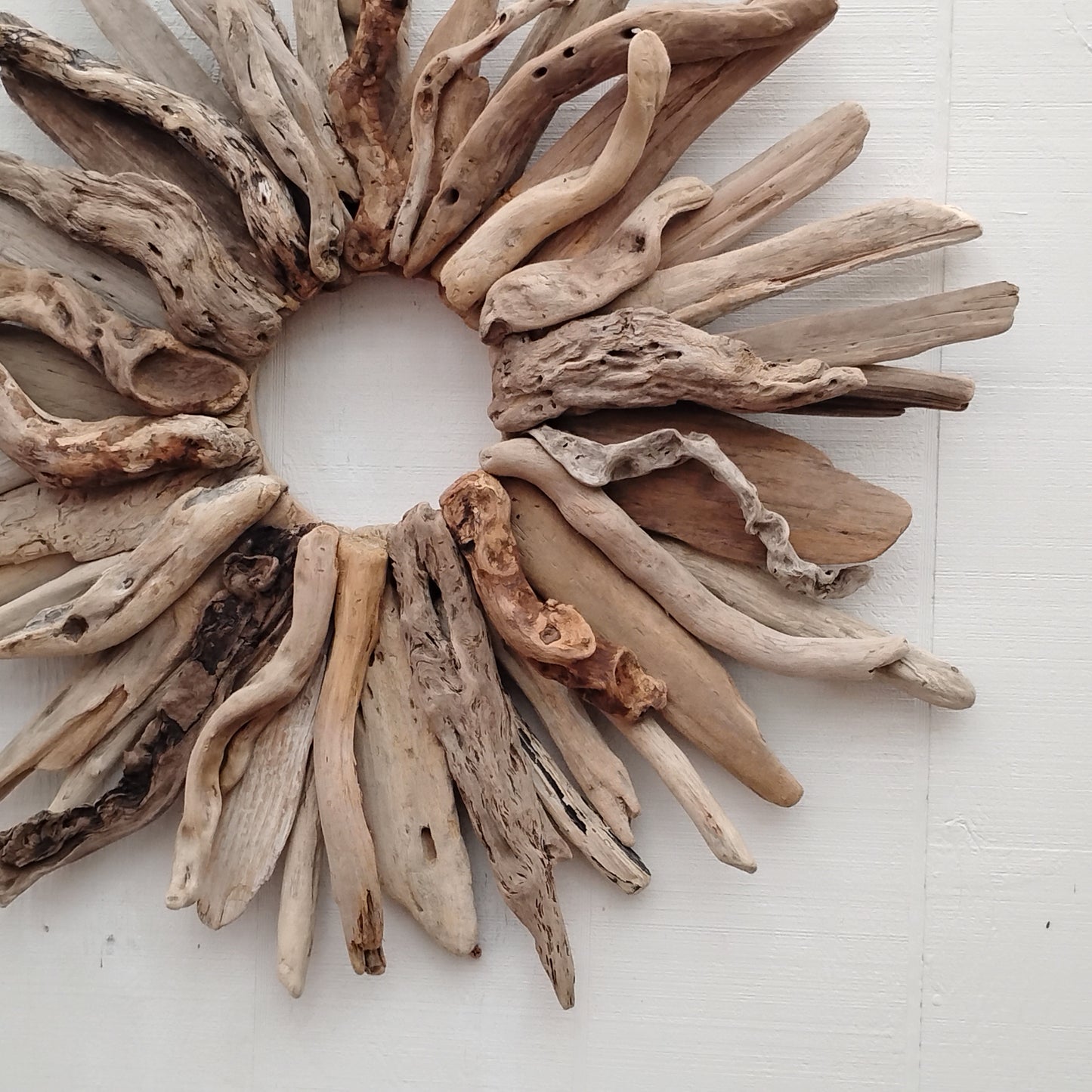 Large 30" Driftwood Wreath Modern Driftwood Mantel Decor