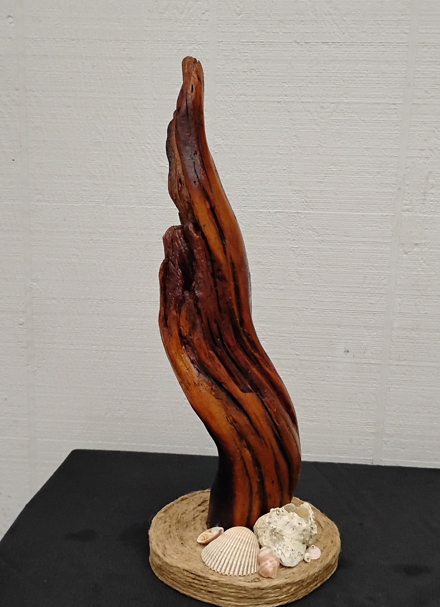 Small Mantel Sculpture Handmade With Driftwood And Beach Shells