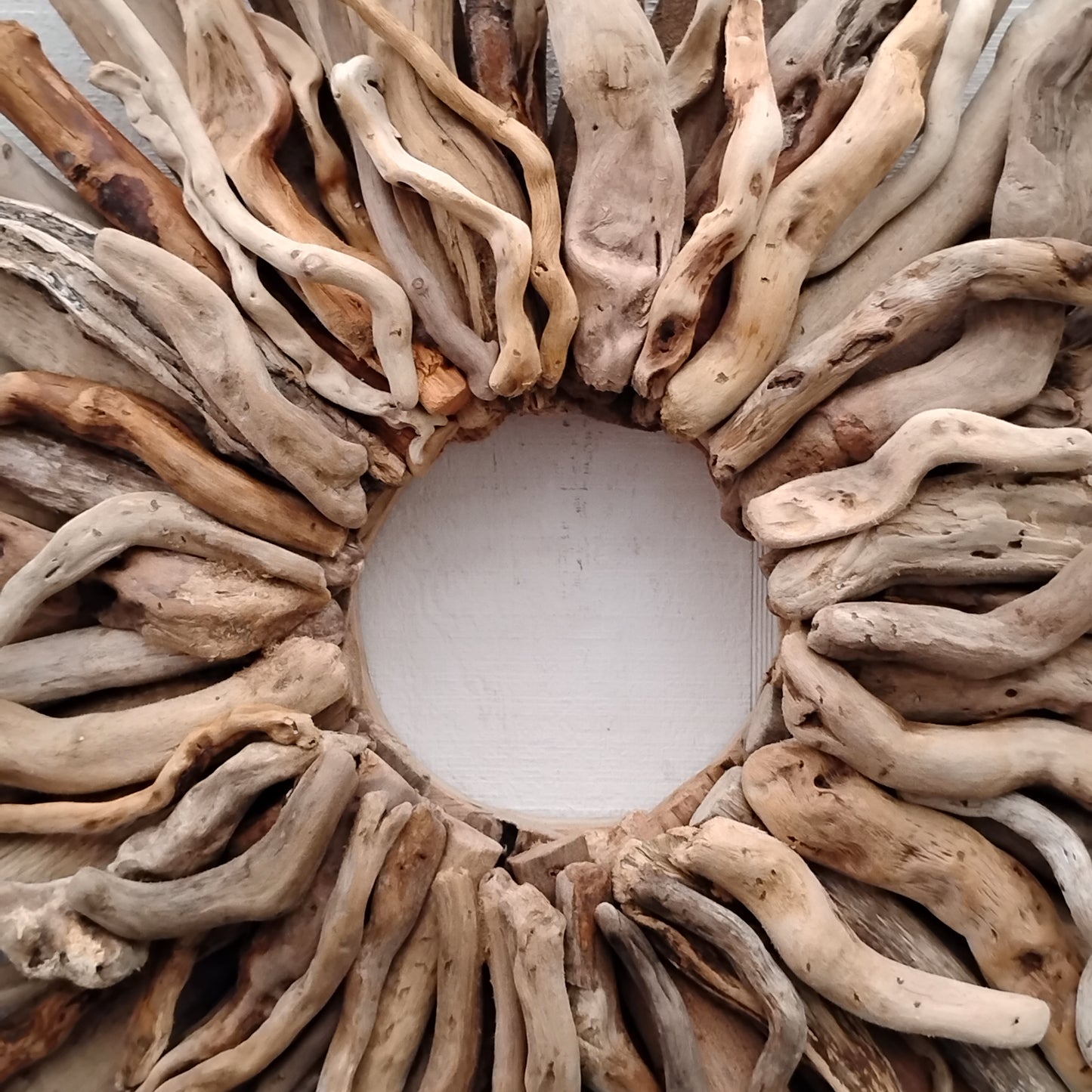 Large Driftwood Wreath Sunburst Mantel Wall Decor