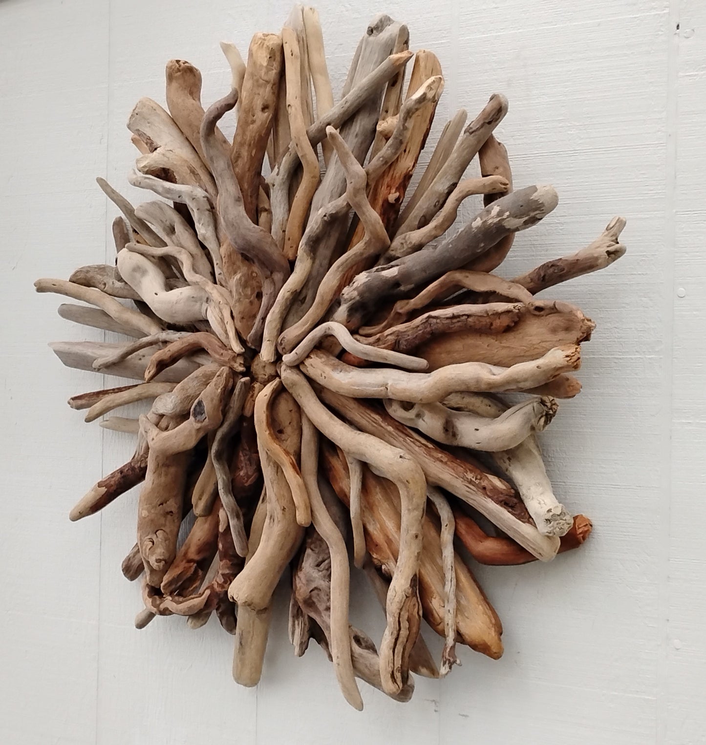 Driftwood Wall Art Round Sunburst Sculpture