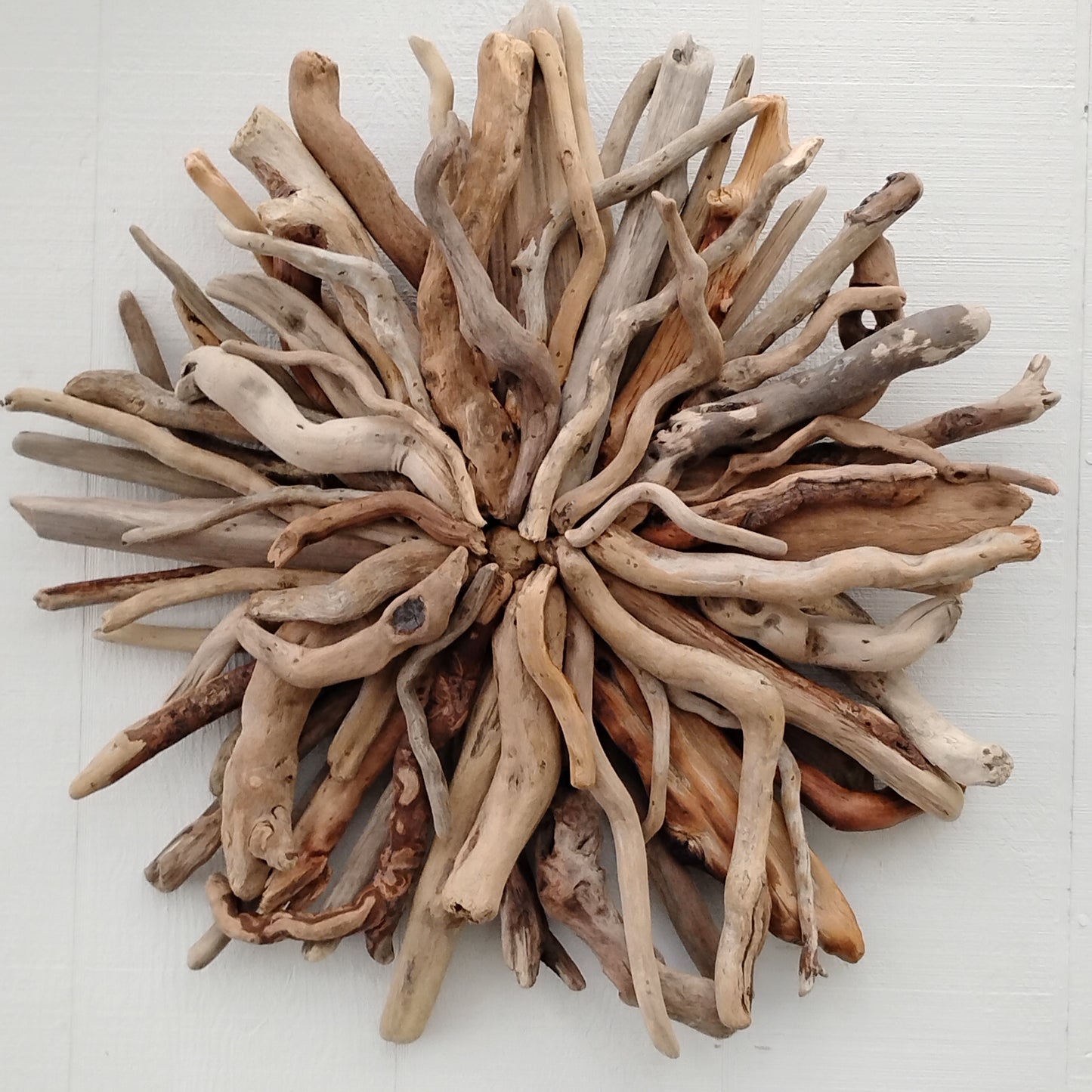 Driftwood Wall Art Round Sunburst Sculpture