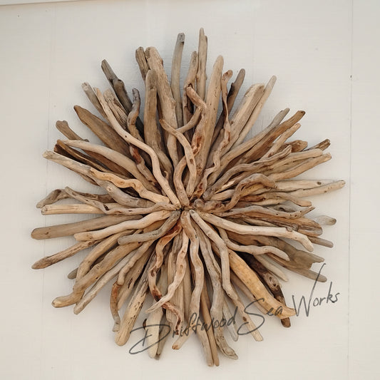 Natural Driftwood Art Starburst Wall Hanging