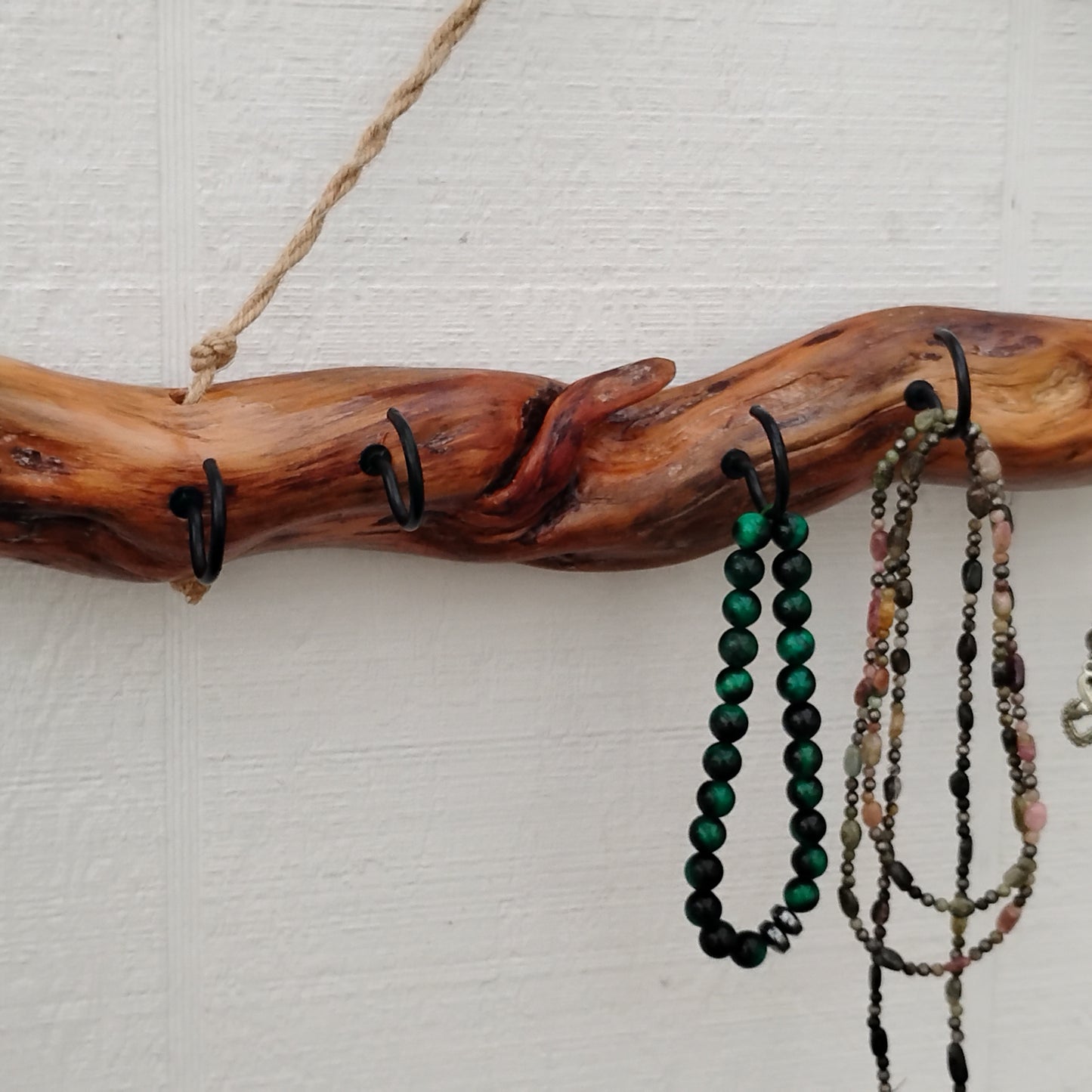 Necklace Organizer Display Driftwood Key Hook Wall Mounted