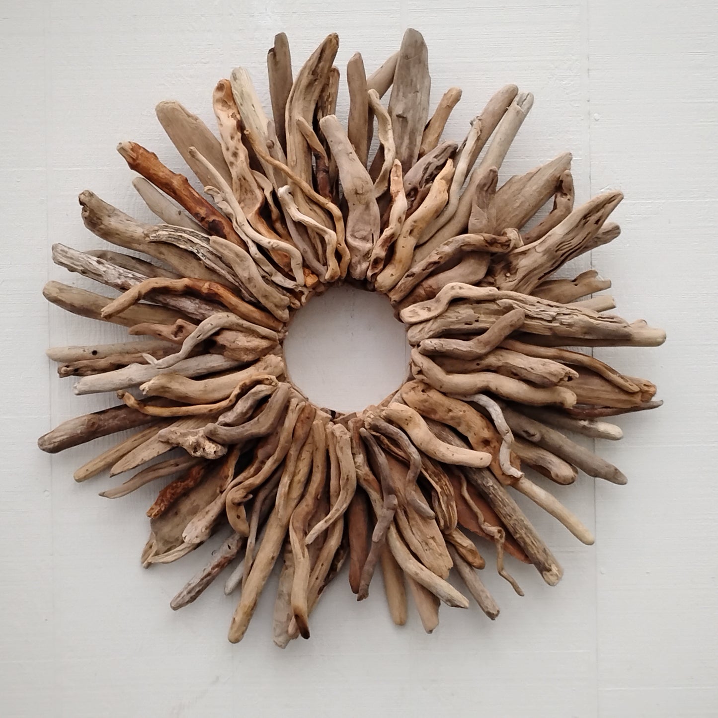 Large Driftwood Wreath Sunburst Mantel Wall Decor