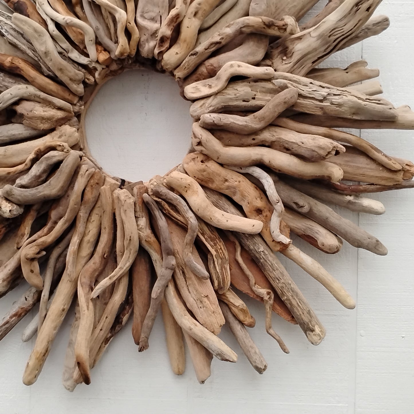 Large Driftwood Wreath Sunburst Mantel Wall Decor