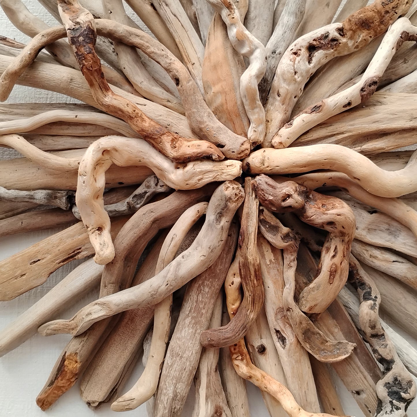 Driftwood Wall Art Round Sunburst Sculpture