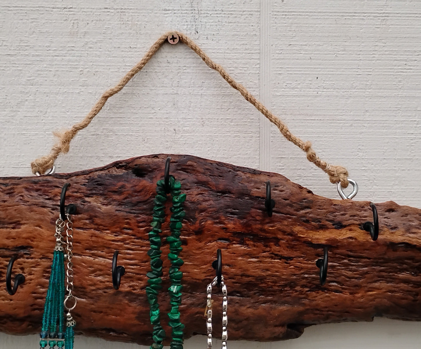 Necklace Display Driftwood Key Hook Wall Mounted