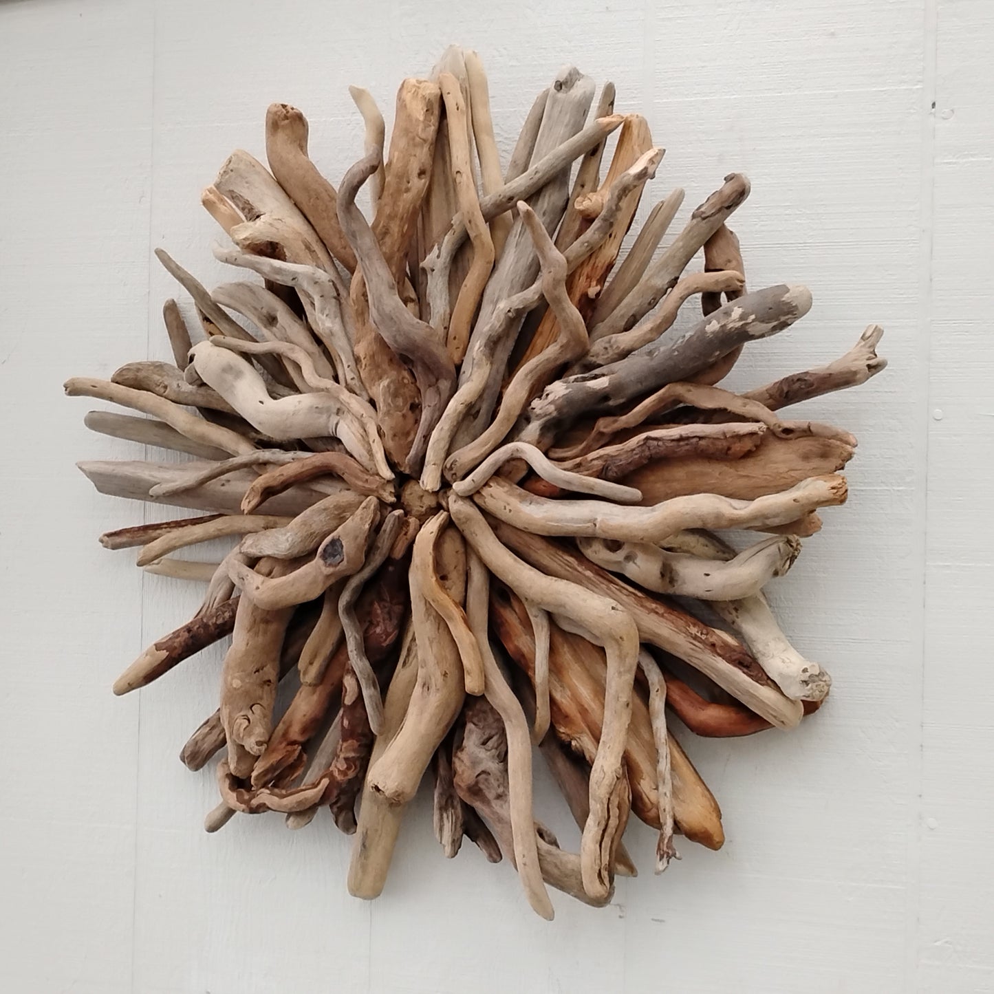 Driftwood Wall Art Round Sunburst Sculpture