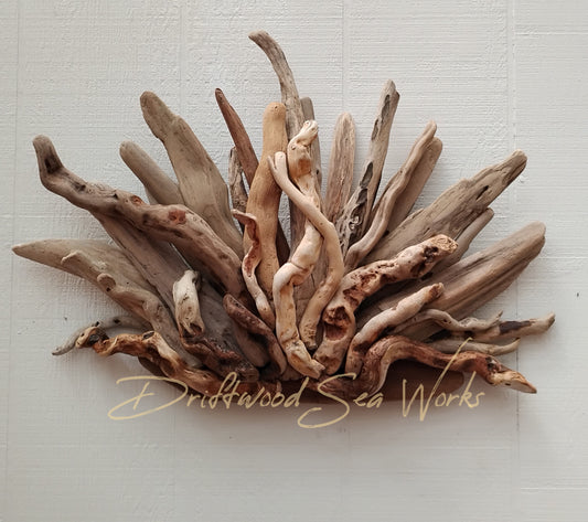 Rustic Driftwood Art Mantel Sculpture