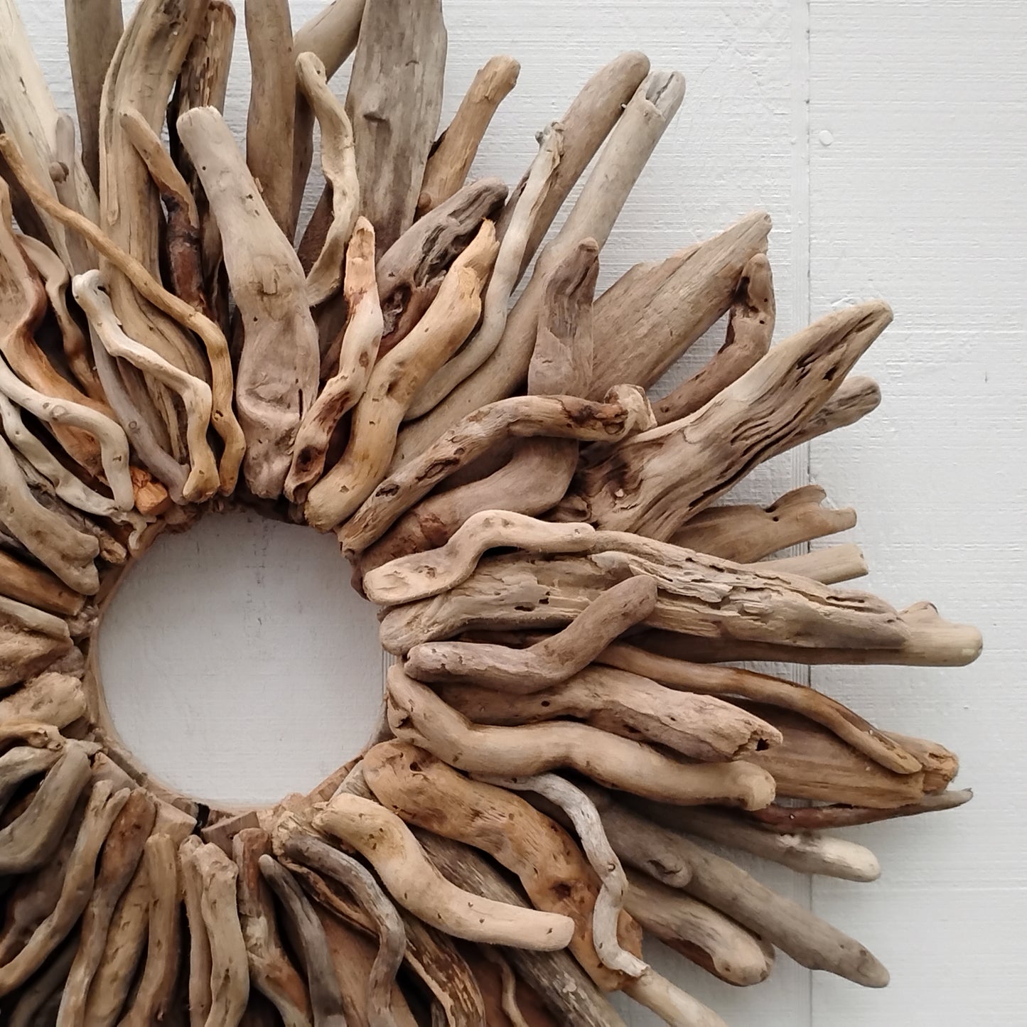 Large Driftwood Wreath Sunburst Mantel Wall Decor