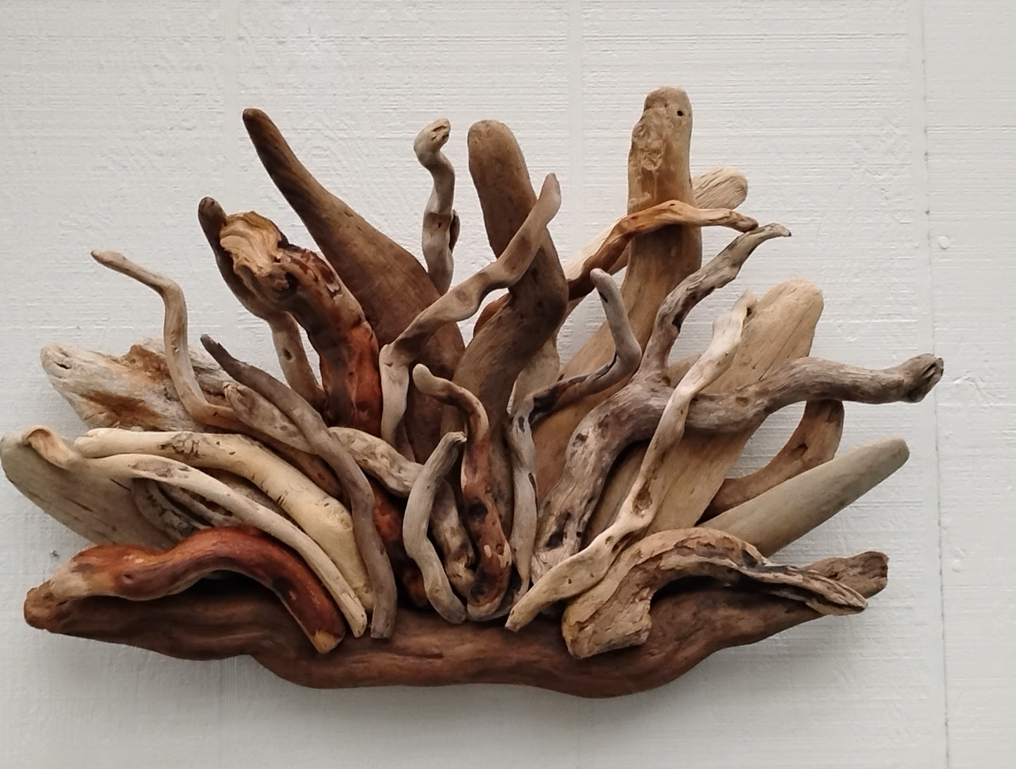 Rustic Fireplace Mantel Driftwood Art Abstract Wall Sculpture