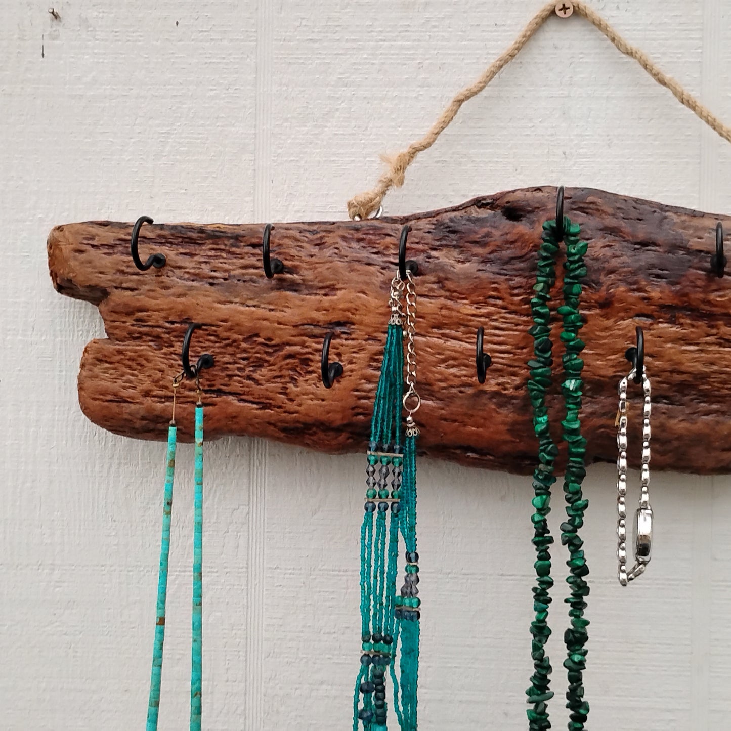 Necklace Display Driftwood Key Hook Wall Mounted