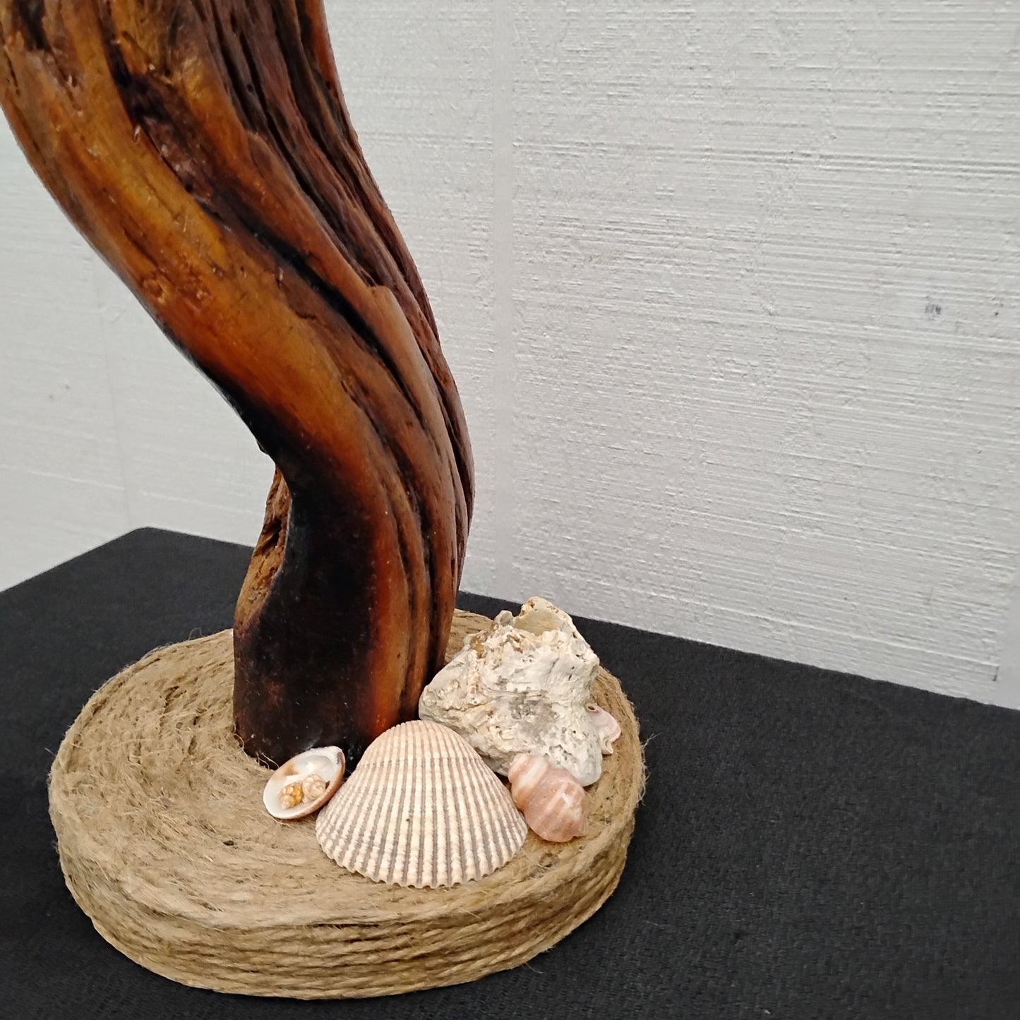 Small Mantel Sculpture Handmade With Driftwood And Beach Shells