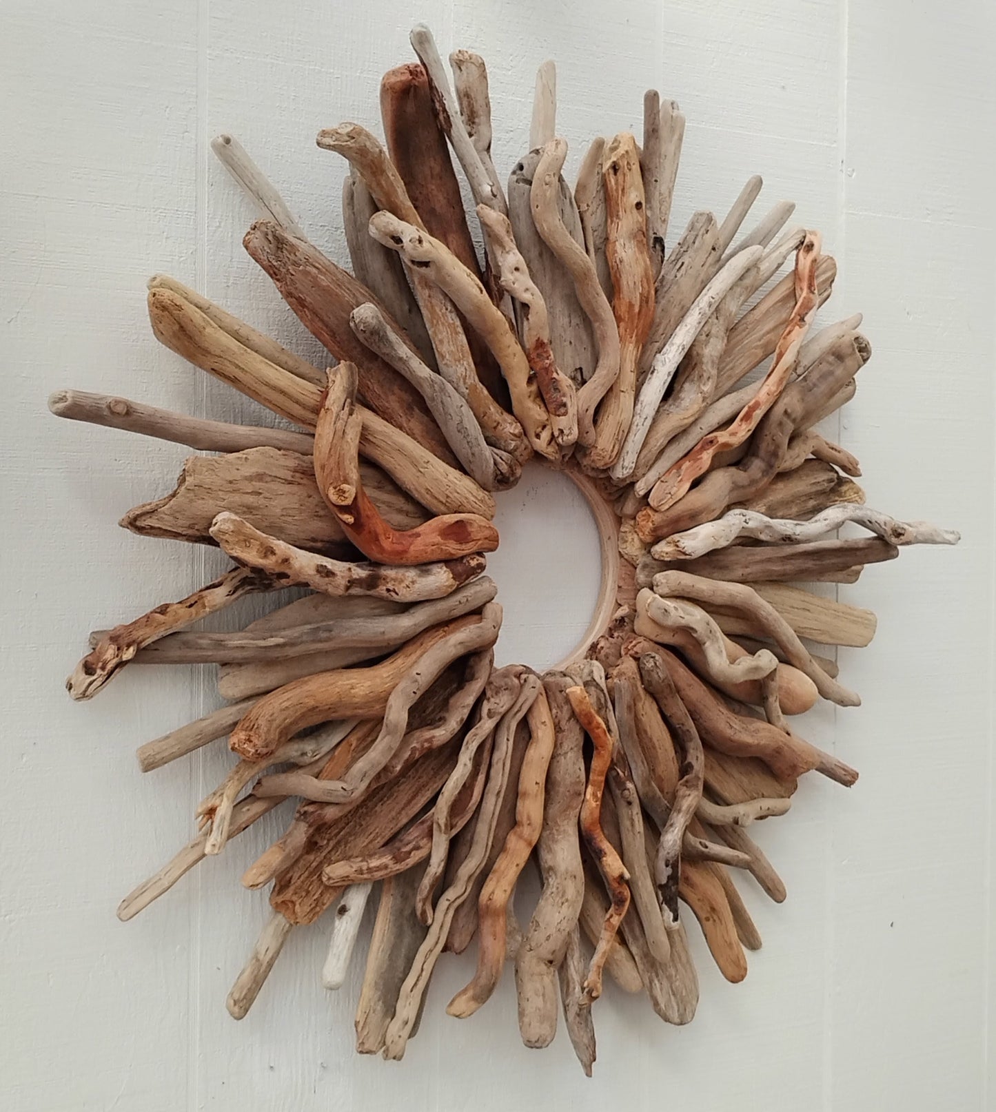 Large Driftwood Wreath Oregon Driftwood Art Rustic Mantel Decor (32 inches)