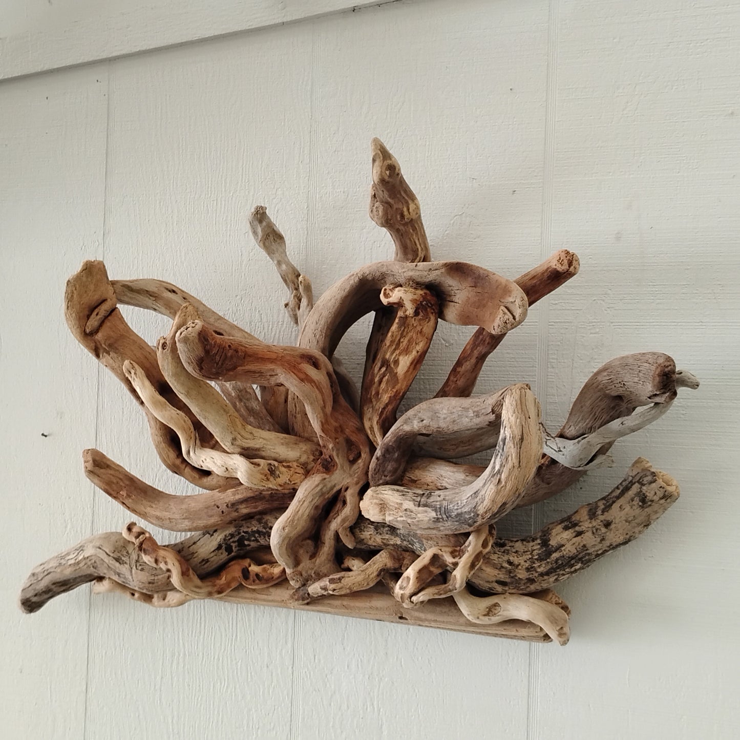 Large Driftwood Starburst Sculpture Natural Rustic Wood Wall Decor