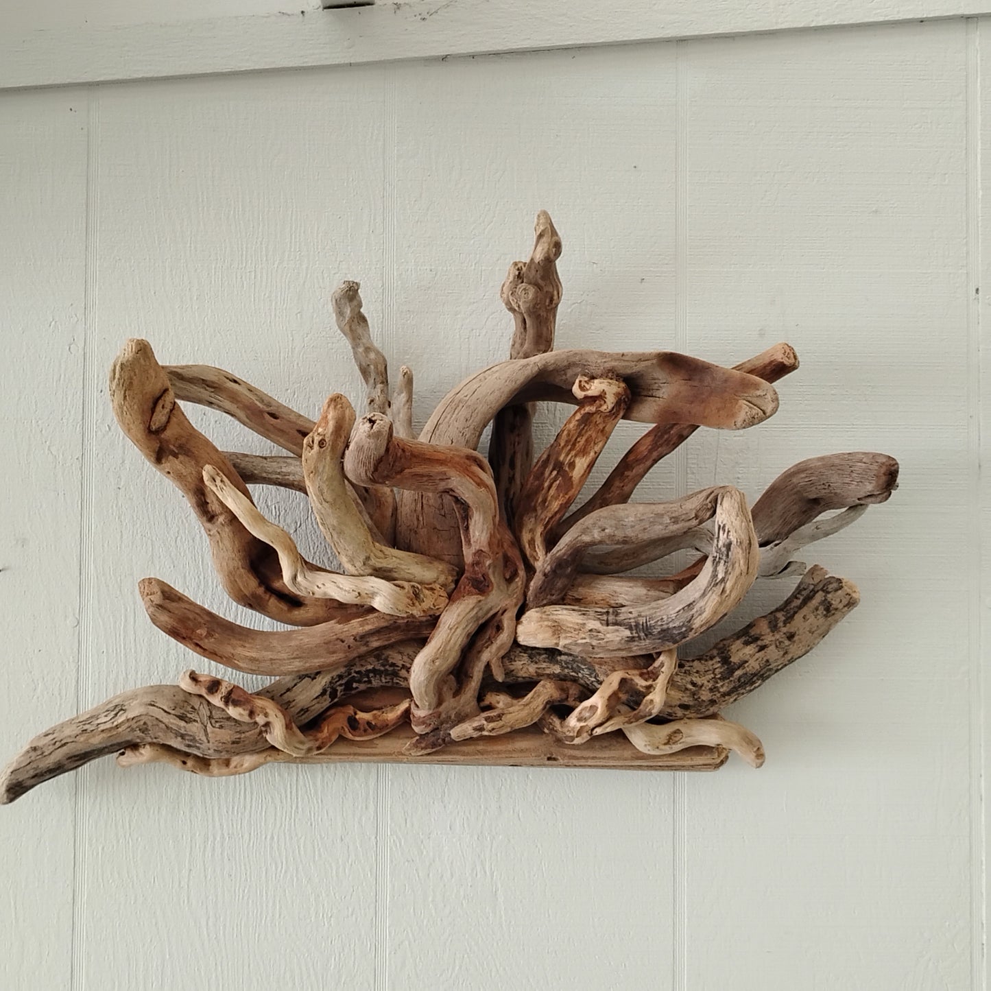 Large Driftwood Starburst Sculpture Natural Rustic Wood Wall Decor