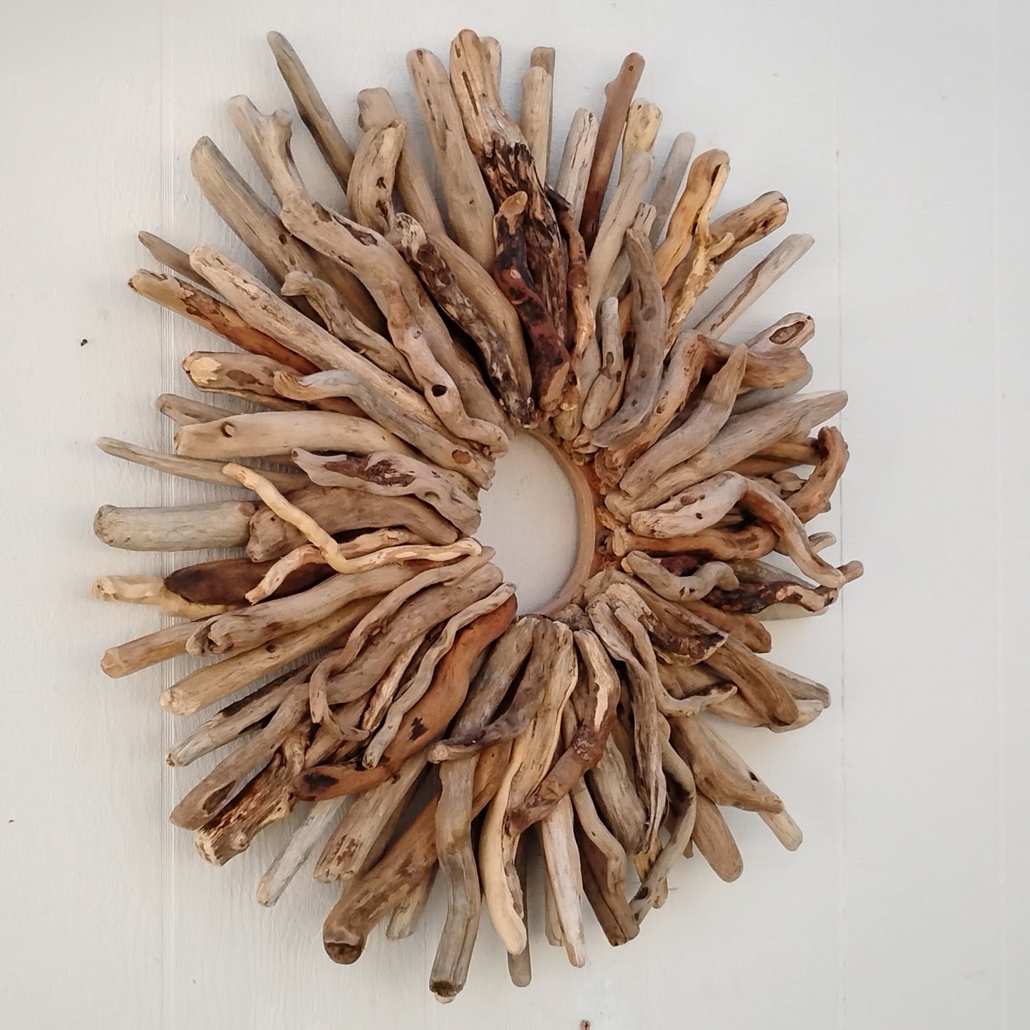 Large 30" Driftwood Wreath Modern Driftwood Mantel Decor