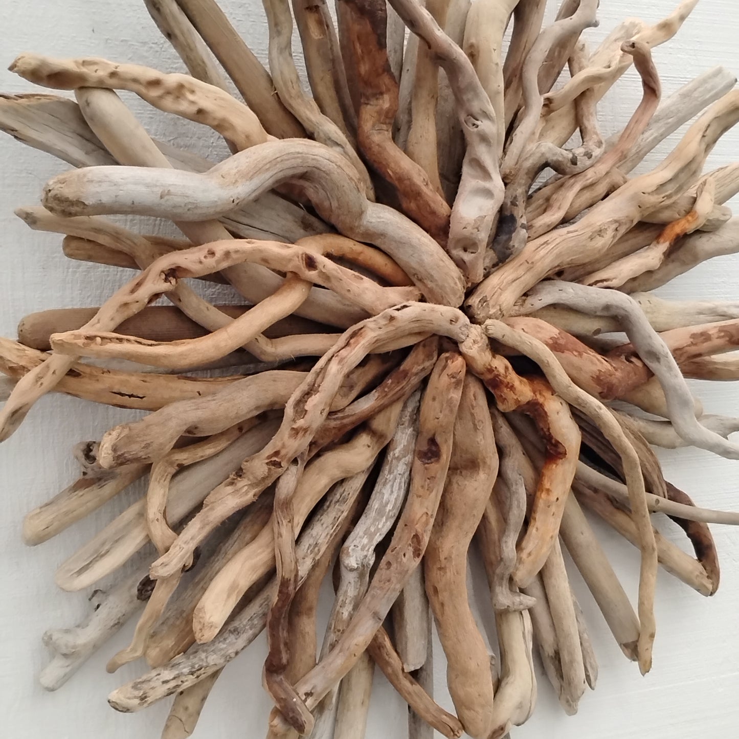 Driftwood Art Starburst Round Sculpture Rustic Room Wall Art