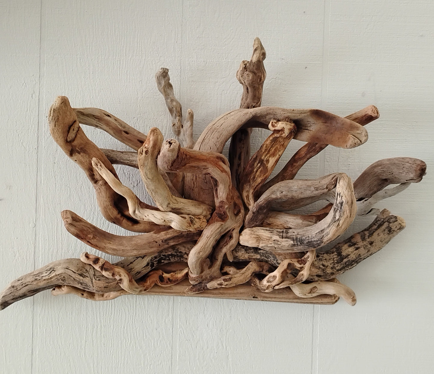 Large Driftwood Starburst Sculpture Natural Rustic Wood Wall Decor
