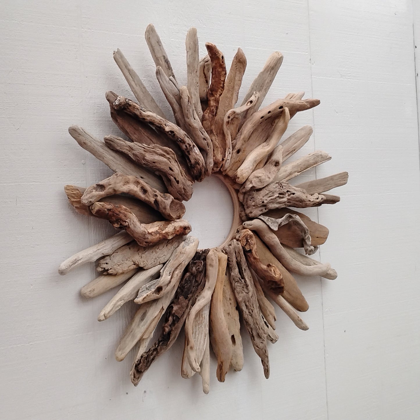 Large 30" Driftwood Wreath Modern Driftwood Mantel Decor