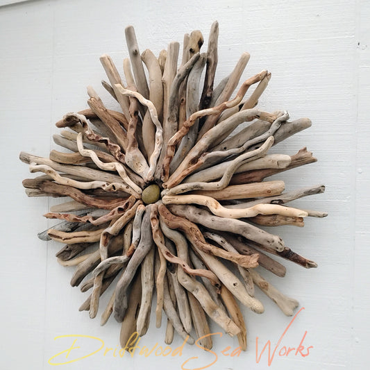 Driftwood Art Round Wall Sculpture