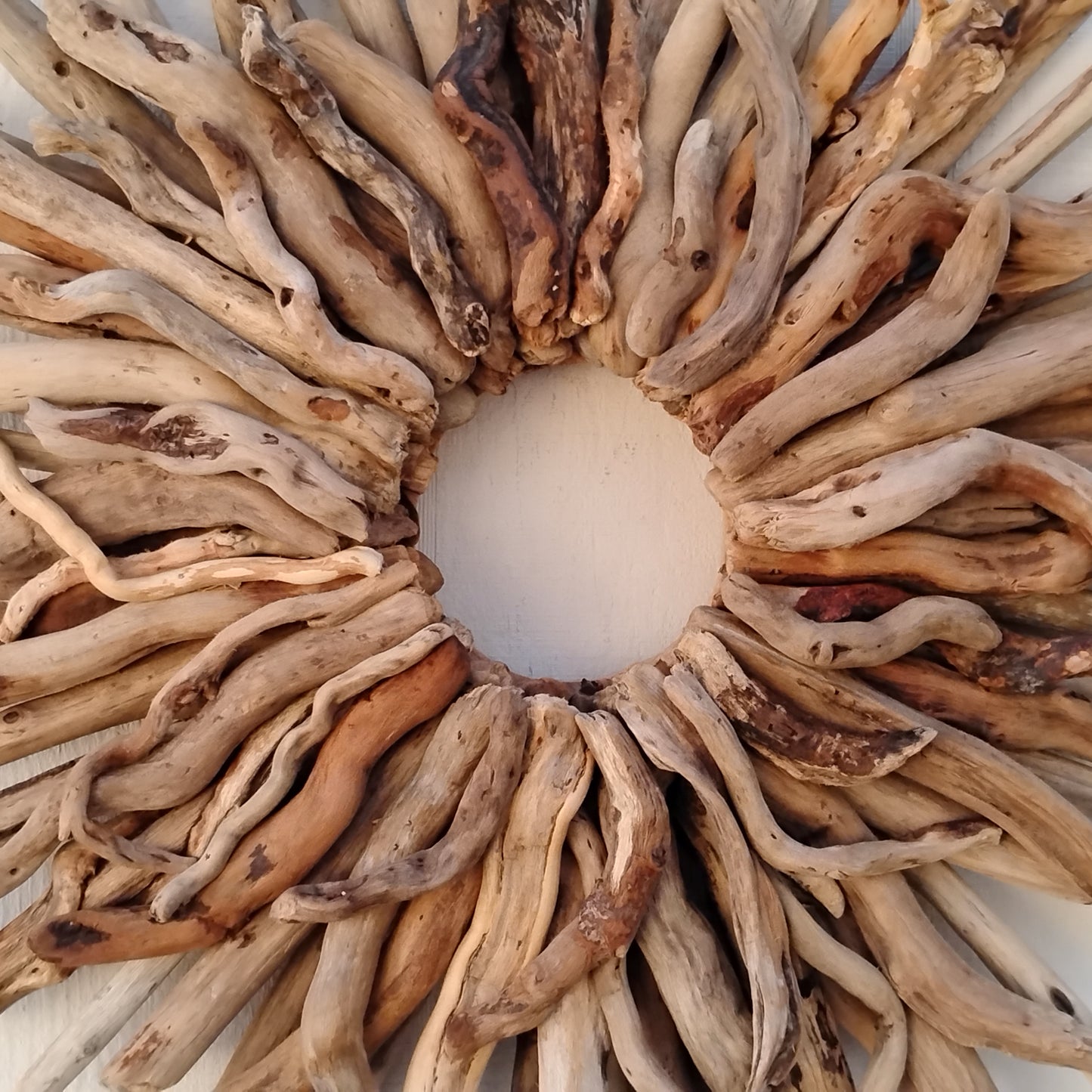 Large 30" Driftwood Wreath Modern Driftwood Mantel Decor