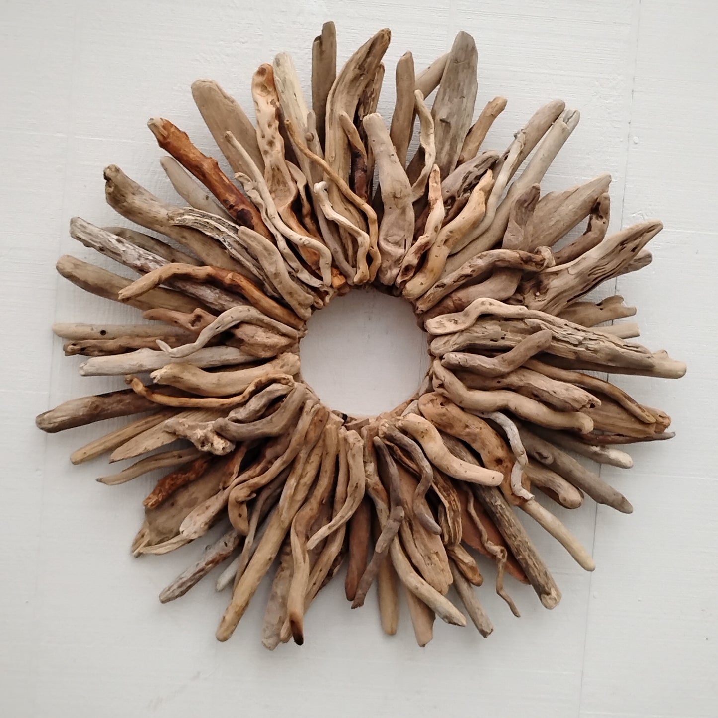 Large Driftwood Wreath Sunburst Mantel Wall Decor