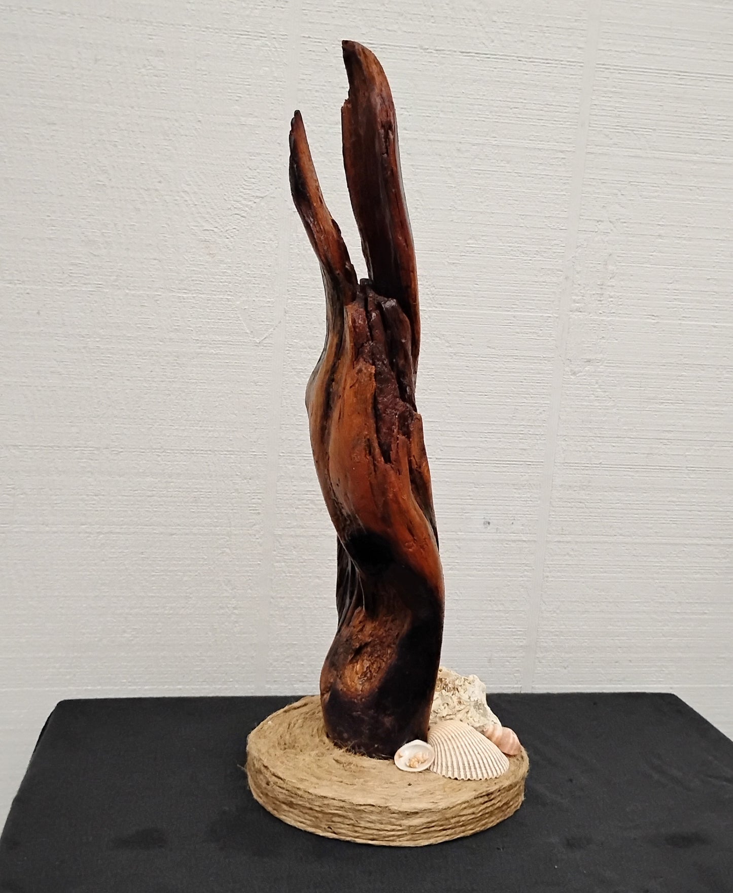 Small Mantel Sculpture Handmade With Driftwood And Beach Shells