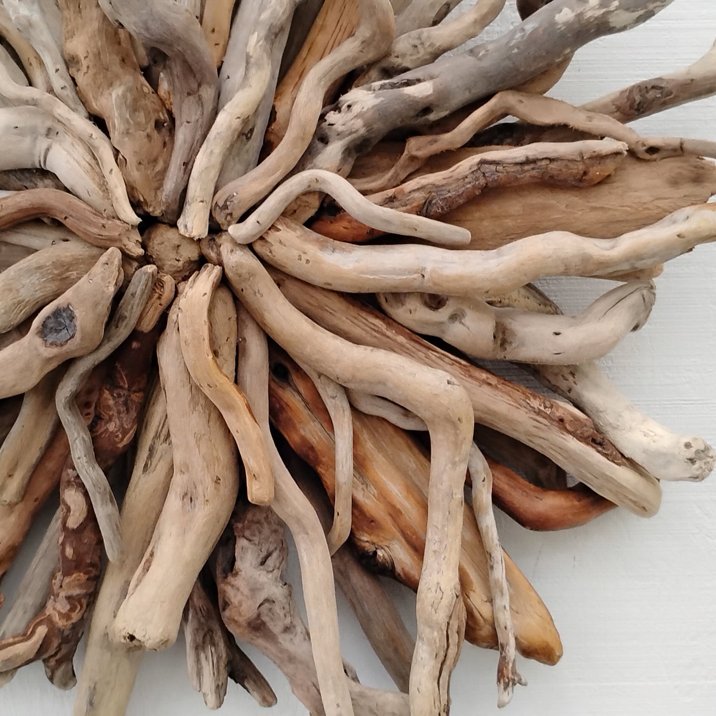 Driftwood Wall Art Round Sunburst Sculpture