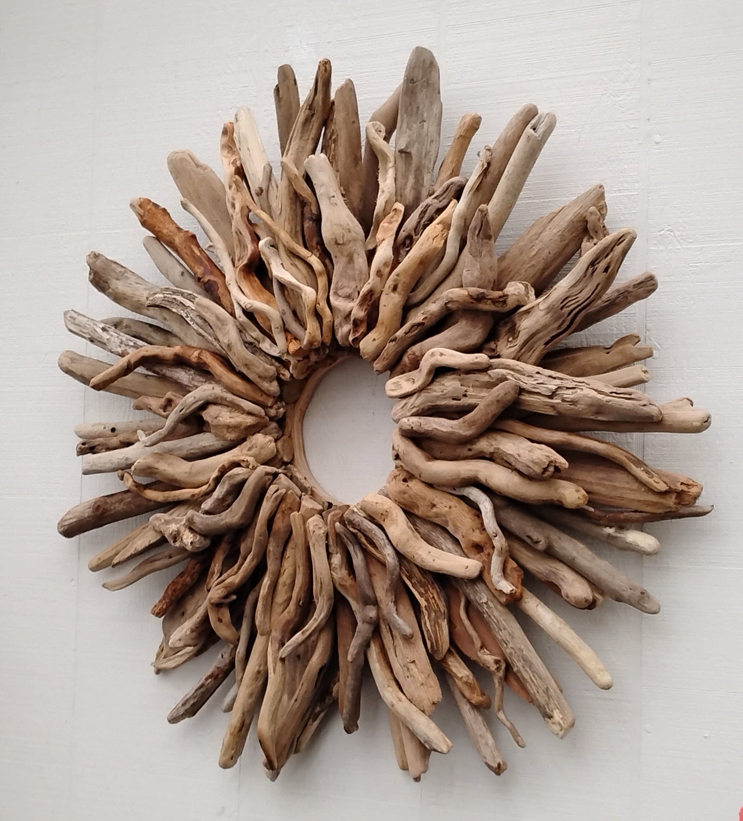 Large Driftwood Wreath Sunburst Mantel Wall Decor