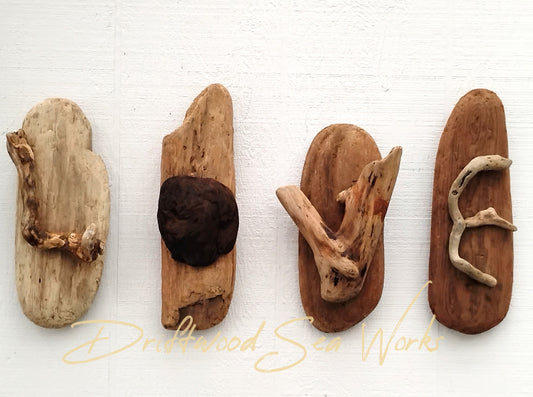 This four piece, handmade driftwood art love sign was by selecting four pieces of natural driftwood as the backs for each letter. Then, I attached one driftwood letter to each piece with nails not glue for long lasting strength and durability. Each letter measures approximately 10 x 5 inches. I've also attached a hanger to the back of each piece which allows you hang each letter in any way you choose.
