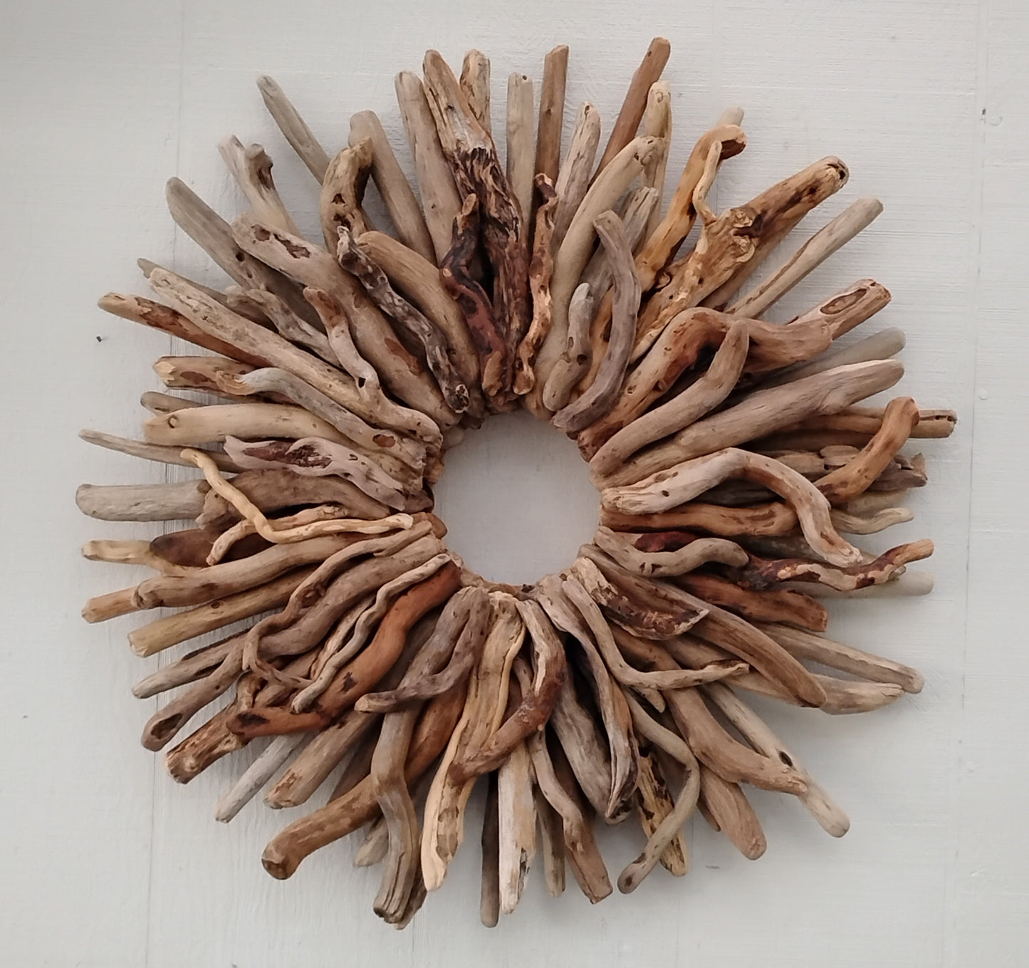 Large 30" Driftwood Wreath Modern Driftwood Mantel Decor