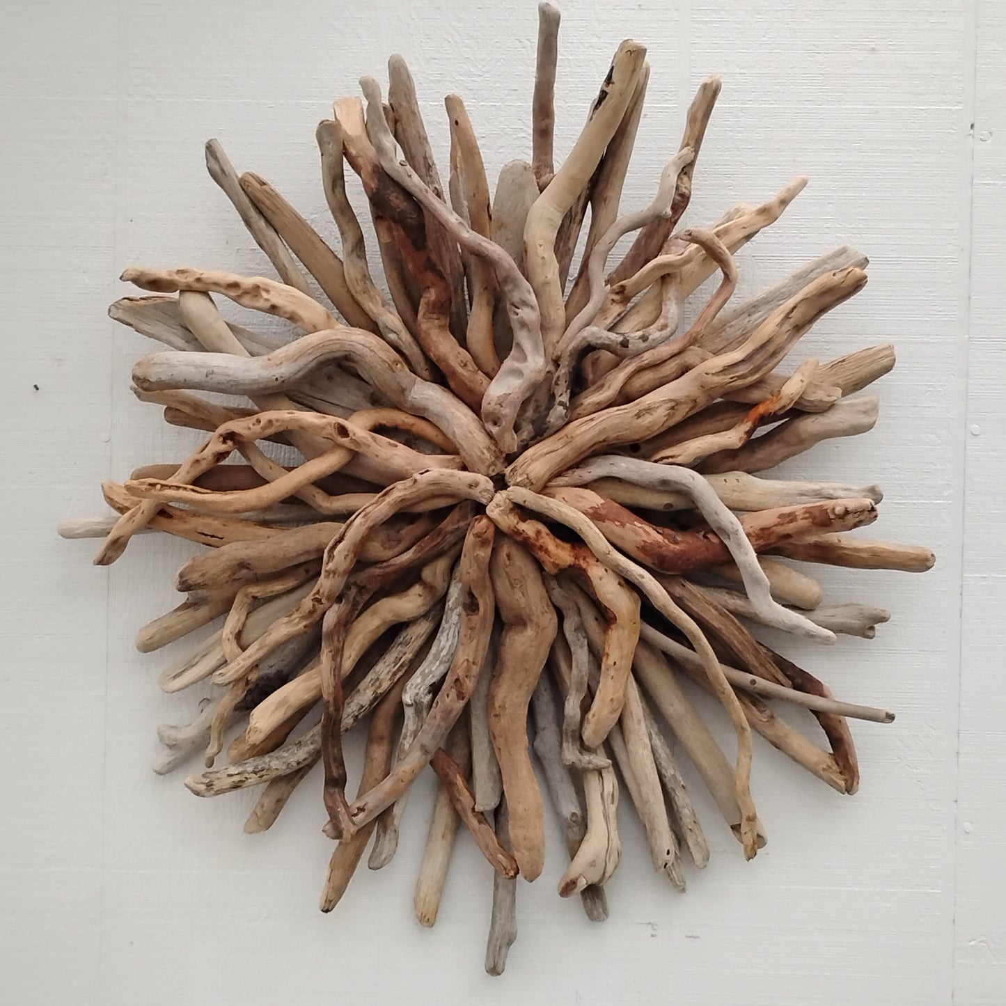 Driftwood Art Starburst Round Sculpture Rustic Room Wall Art
