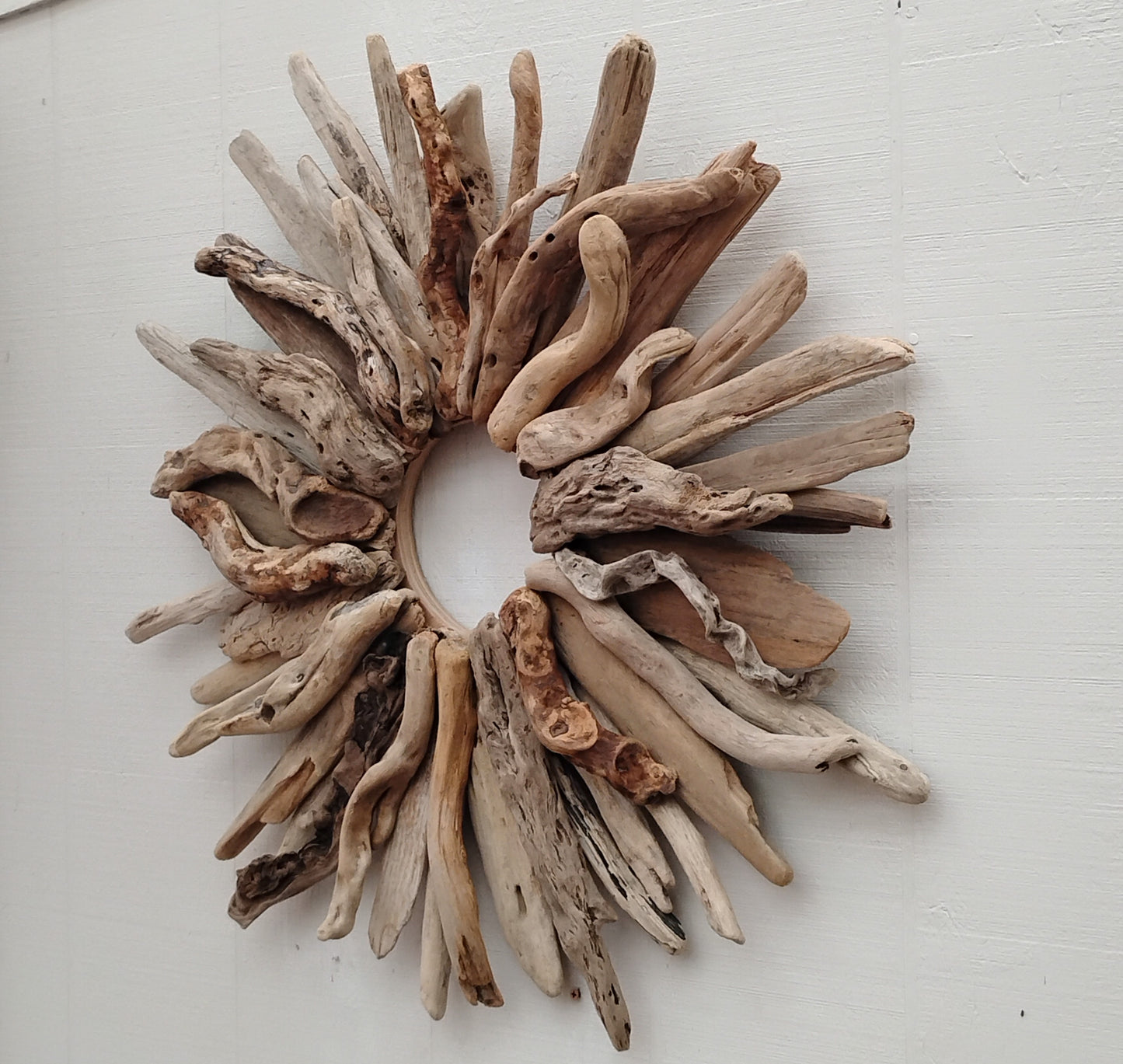 Large 30" Driftwood Wreath Modern Driftwood Mantel Decor