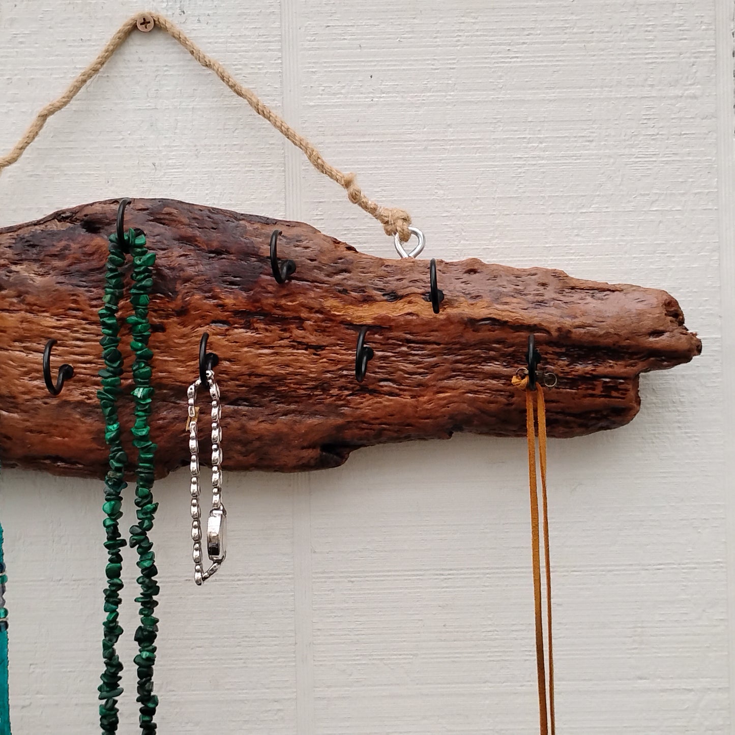 Necklace Display Driftwood Key Hook Wall Mounted