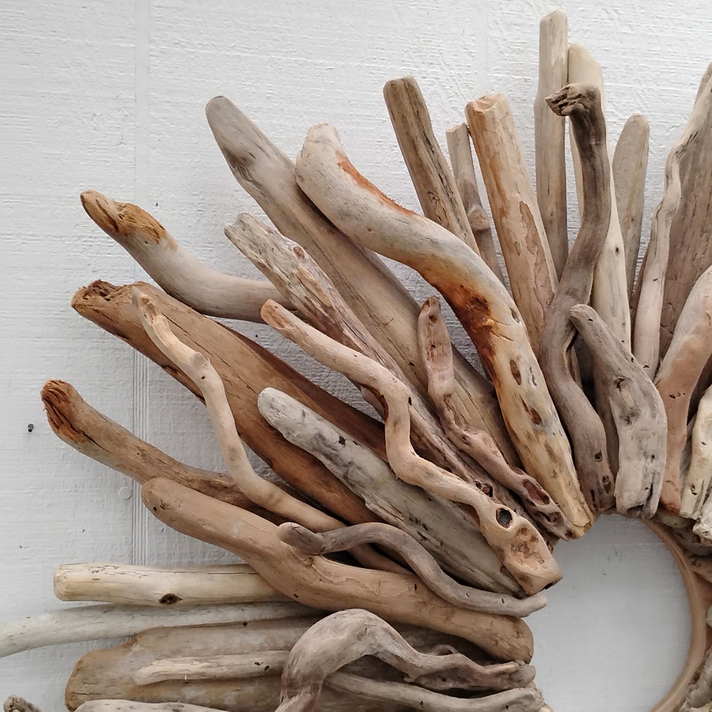 Large Driftwood Wreath Oregon Driftwood Art Rustic Mantel Decor (28 inches)