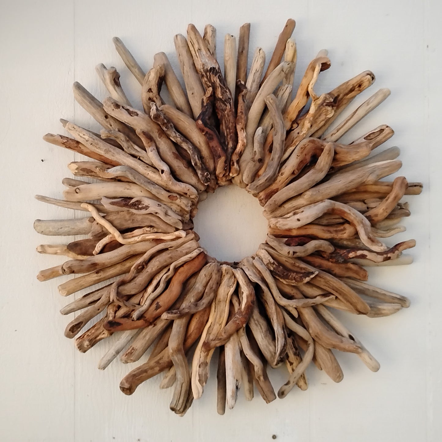 Large 30" Driftwood Wreath Modern Driftwood Mantel Decor