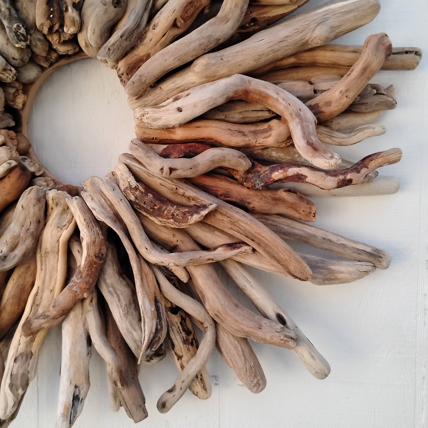 Large 30" Driftwood Wreath Modern Driftwood Mantel Decor