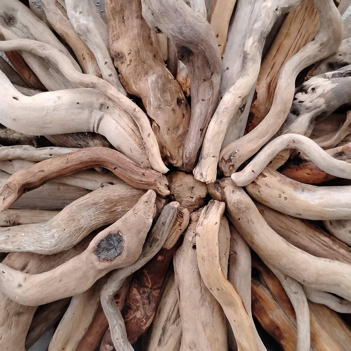 Driftwood Wall Art Round Sunburst Sculpture