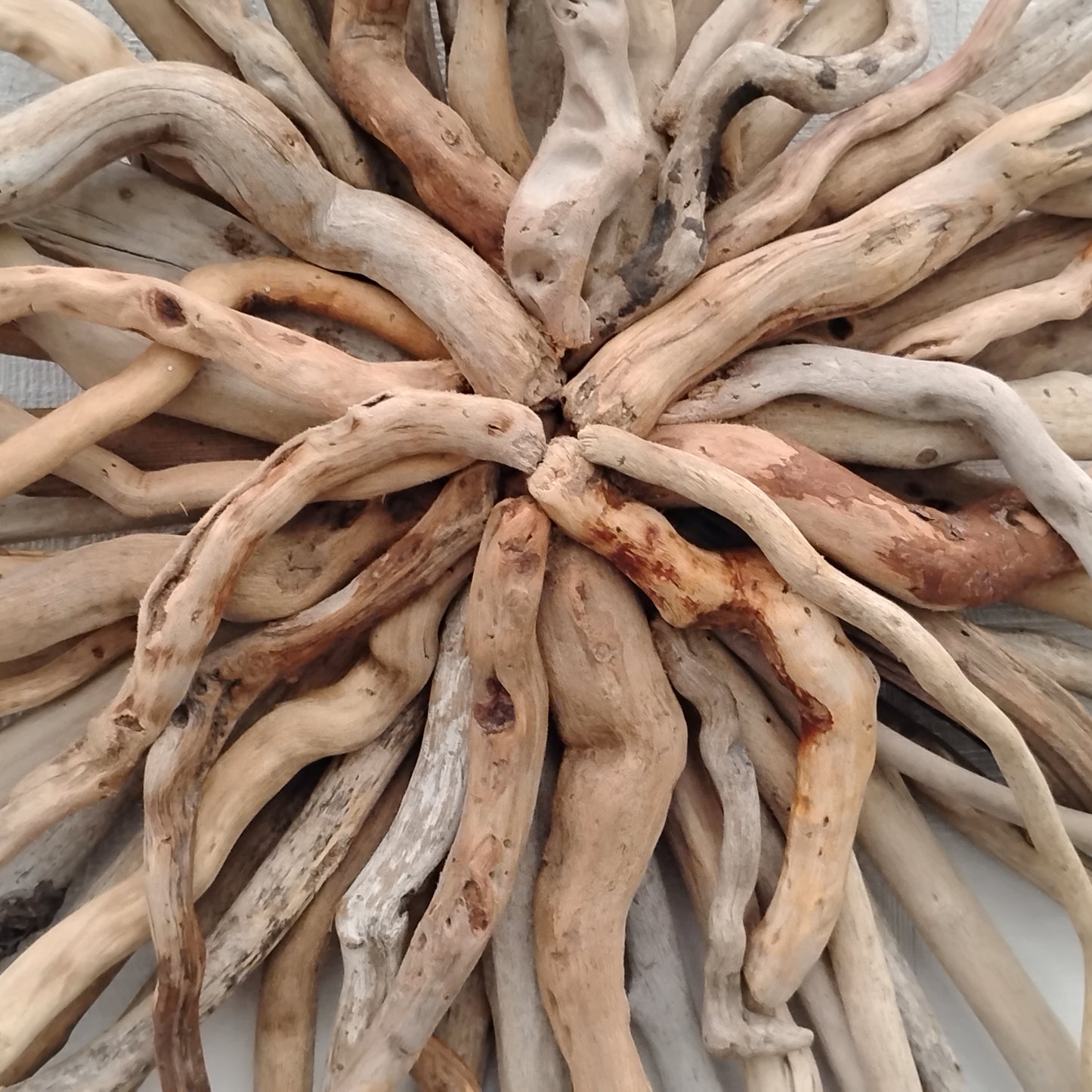 Driftwood Art Starburst Round Sculpture Rustic Room Wall Art