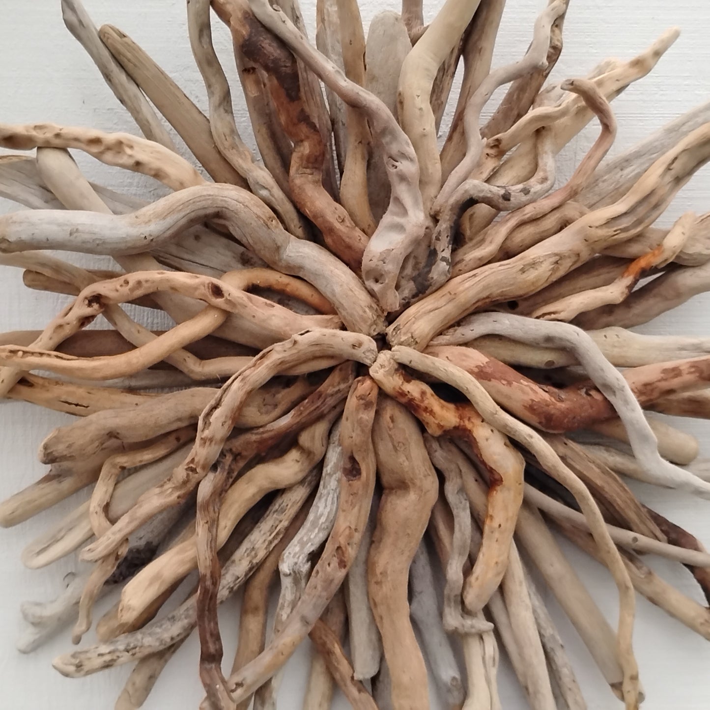 Driftwood Art Starburst Round Sculpture Rustic Room Wall Art